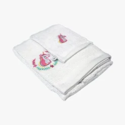 Set gant avec drap de douche éponge brodée Zoélie