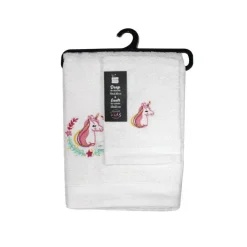 Set gant avec drap de douche éponge brodée Zoélie