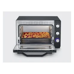 SEVERIN TO 2073 Four posable XXL a Chaleur Tournante 60 L avec pierre a pizza et tournebroche, 2 200 W, Minuteur 120 min, Noir/I
