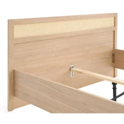 Sliven - lit - 160x200 cm - bois et cannage