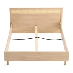 Sliven - lit - 160x200 cm - bois et cannage