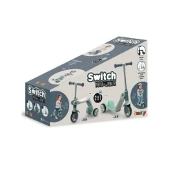 SMOBY - Patinette reversible 2 en 1 - Draisienne transformable en patinette - 3 roues