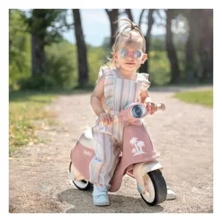 Smoby - Porteur scooter Rose - Coffre a Jouets - Roues silencieuses Dés 2ans