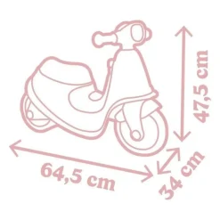 Smoby - Porteur scooter Rose - Coffre a Jouets - Roues silencieuses Dés 2ans
