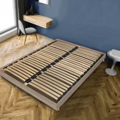 Sommier cadre à lattes sur pieds 160x200 cm 2x26 lattes ASCQ