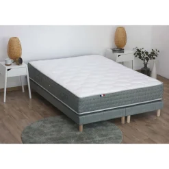 Sommier Tapissier à Lattes Vert 2X90x200 cm HYGGE