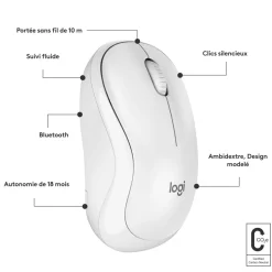 Souris sans fil Bluetooth M240 - Blanc