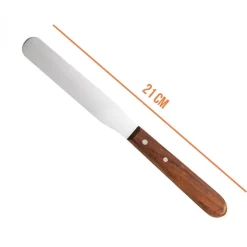 Spatule en inox et manche en bois pour épilation cire - 21 cm