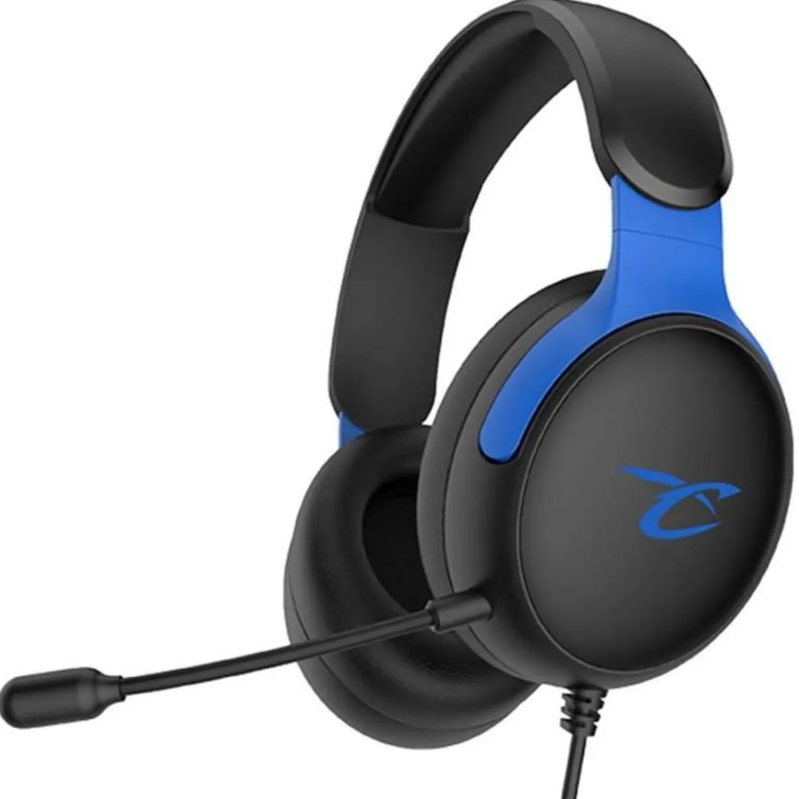 Spectra casque gaming pour PS5 PS4 PC Xbox, HP 40 mm, micro inclinable, réglage volume, noir et bleu