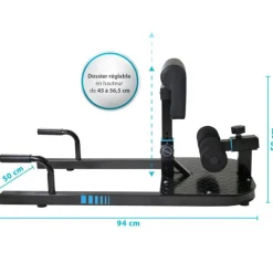 Squat Machine CITIUS Appareil de musculation multifonction 94 x 50 x 50 cm - Dossier réglable en hauteur - Charge max 120kg