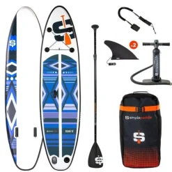 Stand up Paddle Gonflable ROAM 10' 30'' 6'' (295 x 76 x 15 cm) Gamme COMPACT avec Pagaie, Leash, Pompe et Sac de Transport