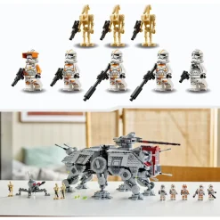 Star Wars 75337 Le marcheur AT-TE, Jouet avec 5 Minifigurines, La Revanche des Sith