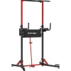 Station de traction musculation pliable réglable - station de dips - chaise romaine - acier rouge noir