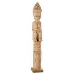 Statuette Déco Personnage Africain Debout 88cm Naturel