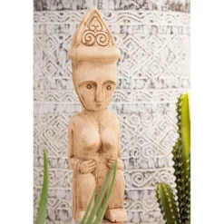 Statuette Déco Personnage Africain Debout 88cm Naturel