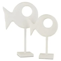 Statuette sur Pied Figurine Poisson 30cm Blanc