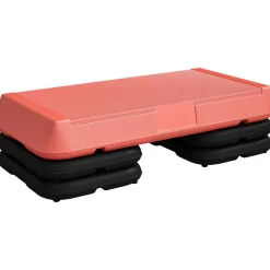 Stepper aérobic fitness hauteur réglable 3 niv. 10/15/20 cm surface antidérapante PE rouge