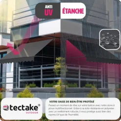 Store à pince sans perçage avec manivelle, réglable en hauteur