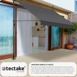 Store à pince sans perçage avec manivelle, réglable en hauteur