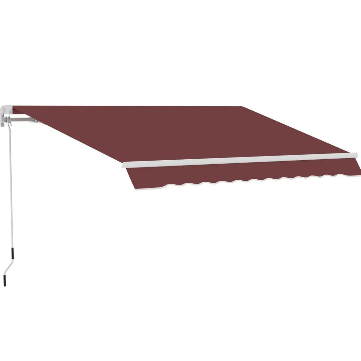 Store banne manuel rétractable aluminium polyester imperméabilisé 3,5L x 2,5l m bordeaux