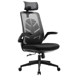 Subsonic - Chaise Ergonomique pour bureau I-Care Leaf, siege gaming, renfort lombaire, dossier et appui-tête réglables, rocking Noir