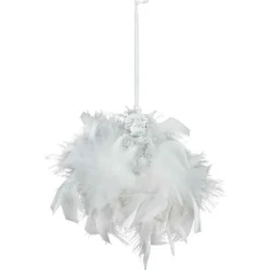 Sujet de Noël Plume Légende d'Hiver 5cm Blanc