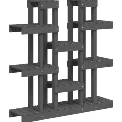 Support a plantes Gris 104,5x25x109,5 cm Bois massif de pin