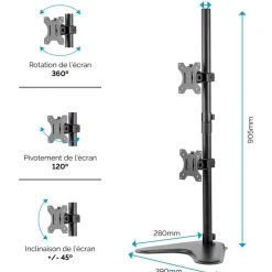 Support écran Support Double Vertical sur pied