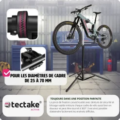 Support de réparation pour vélo Tristan jusqu'à 50kg, adapté aux vélos électriques