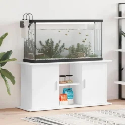 Support pour aquarium blanc 121x41x58 cm bois d ingénierie