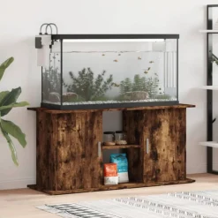 Support pour aquarium chêne fumé 121x41x58 cm bois d ingénierie