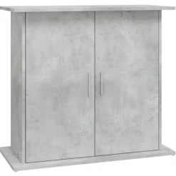 Support pour aquarium gris béton 81x36x73 cm bois d ingénierie