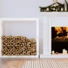 Support pour bois de chauffage Blanc 100x25x100 cm Bois de pin