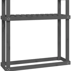 Support pour bois de chauffage Gris 110x35x108,5 cm Bois de pin