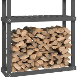 Support pour bois de chauffage Gris 110x35x108,5 cm Bois de pin
