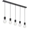 Suspension design métal Hermine - 5 Ampoules - Noir