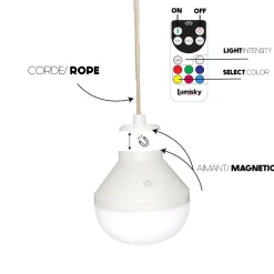 Suspension nomade MARBELLA NOMAD Bois Jute H14CM