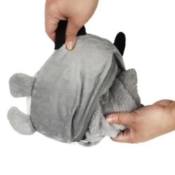 Sweat Pochon Peluche Enfant 66cm Gris