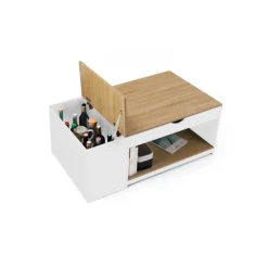 Table basse plateau relevable et coffre de rangement L60 cm LINE