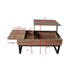 Table basse plateau relevable L110cm SPRINGFIELD