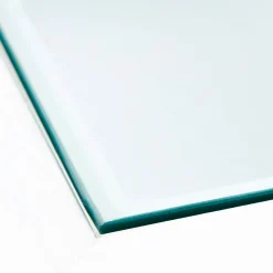 Table basse rectangulaire en bois massif 2 tiroirs plateau verre L115cm CASSIS