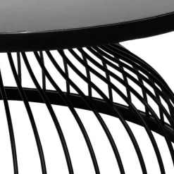 Table Basse Ronde Design Kushi 90cm Noir