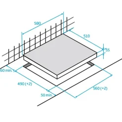 Table de cuisson à induction 60cm 3 feux 7200w noir - HII63200MTB