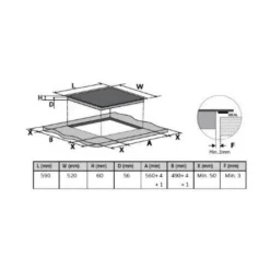 Table de cuisson à induction 60cm 3 feux 7200w noir - nz63r3727bk