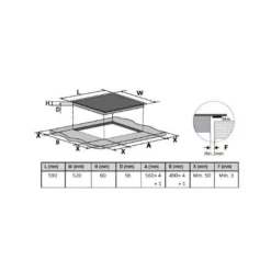 Table de cuisson à induction 60cm 3 feux 7200w noir - nz63r3727bk