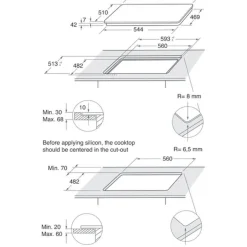 Table de cuisson gaz 60cm 4 feux noir - AGR555MRFR