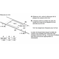 Table de cuisson induction 80cm 4 feux 7400w noir - ED851HSB1E