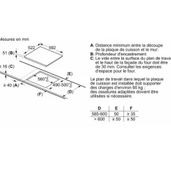Table de cuisson induction 60cm 4 foyers 4600w noir - EE611BPB5E