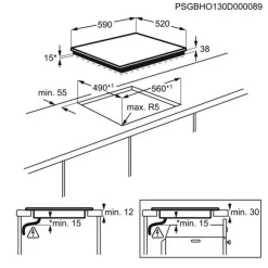 Table de cuisson vitrocéramique 60cm 3 feux - EHF6231FOK