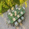 Table de jardin extensible - 8/10 places - Aluminium - Kaki - SANTORIN